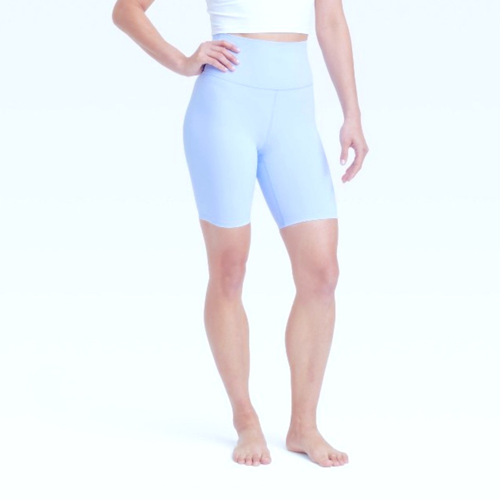Biker Shorts All in Motion Light Blue EUC High Waisted High Rise 6" Bike Medium